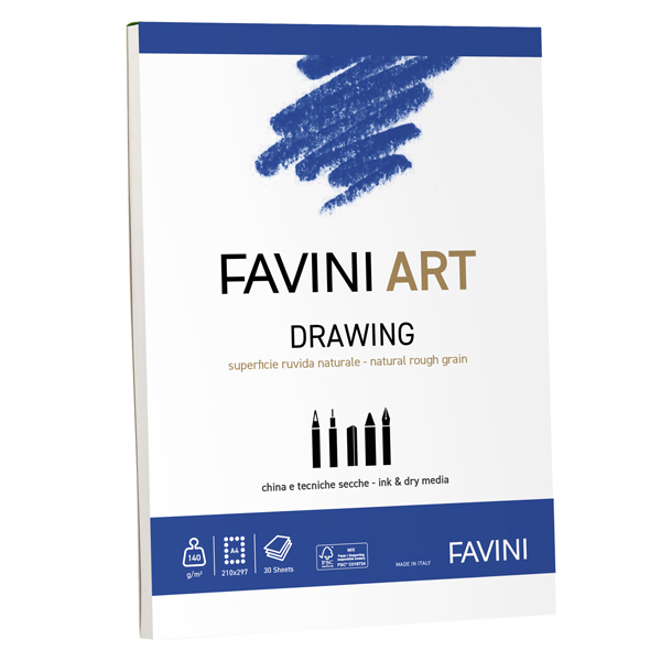 Album collato Drawing - A4 - 140 gr - 30 fogli - Favini Art