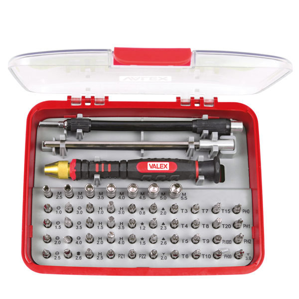 Portainserti di precisione - con 51 inserti - misure assortite - Valex