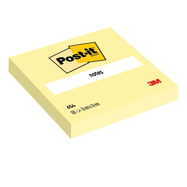 Blocco foglietti - 654 - 76 x 76 mm - giallo Canary - 100 fogli - Post-it