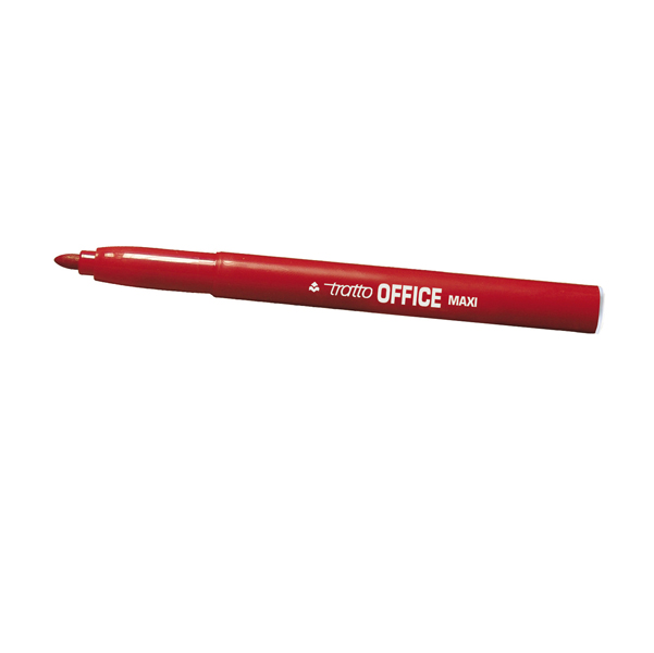 Pennarelli Office punta feltro - punta maxi - tratto 0,80-2,00mm - rosso - Tratto - conf. 12 pezzi