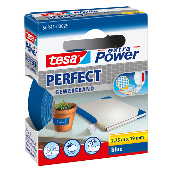 Nastro adesivo telato XP Perfect - 1,9 cm x 2,7 m - blu - Tesa