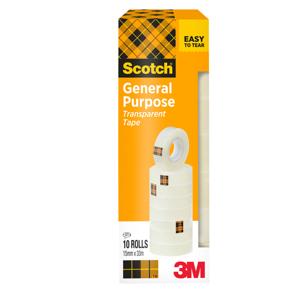 Nastro adesivo 508 - 1,5 cm x 33 m - trasparente - Scotch - torre 10 rotoli