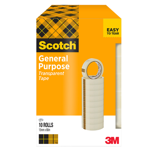 Nastro adesivo 508 - 1,5 cm x 66 m - trasparente - Scotch - torre 10 rotoli