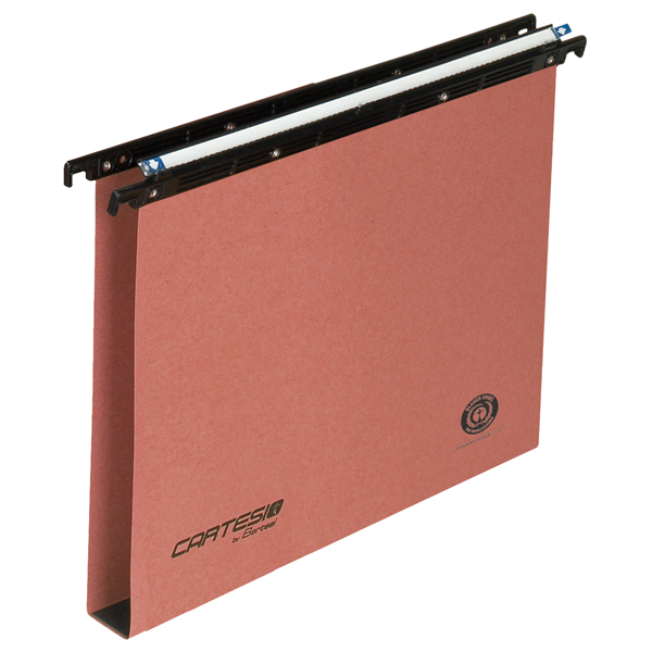 Cartella sospesa Cartesio - cassetto - interasse 38 cm - fondo U - 36 x 25 cm - arancio - Bertesi