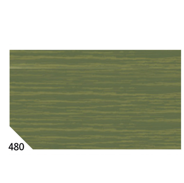 Carta crespa - 50 x 250 cm - 48 gr - verde oliva 480 - Rex Sadoch - conf.10 rotoli