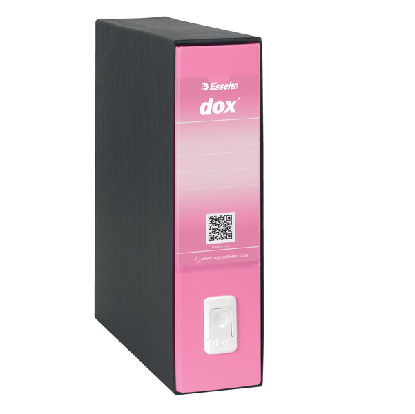 Registratore Dox 1 - dorso 8 cm - commerciale 23 x 29,7 cm - rosa - Esselte Dox