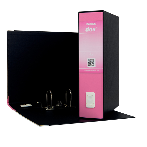 Registratore Dox 2 - dorso 8 cm - protocollo 23 x 34 cm - rosa - Esselte Dox
