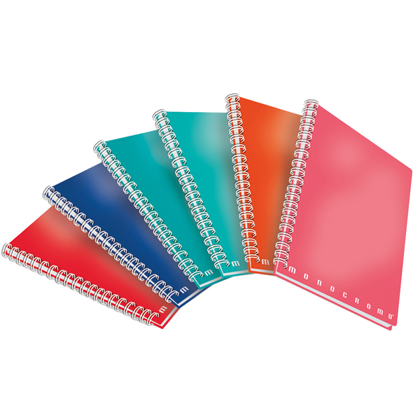 Maxiquaderno Monocromo - A4 - 1 rigo - 70 fogli - 80gr - s/fori - spiralato - Pigna