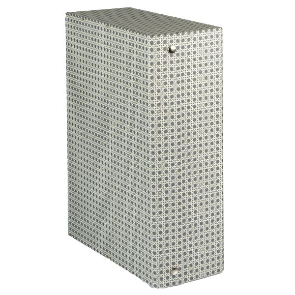 Scatola archivio in legno - 38x27 cm - dorso 12 cm - grigio - Brefiocart