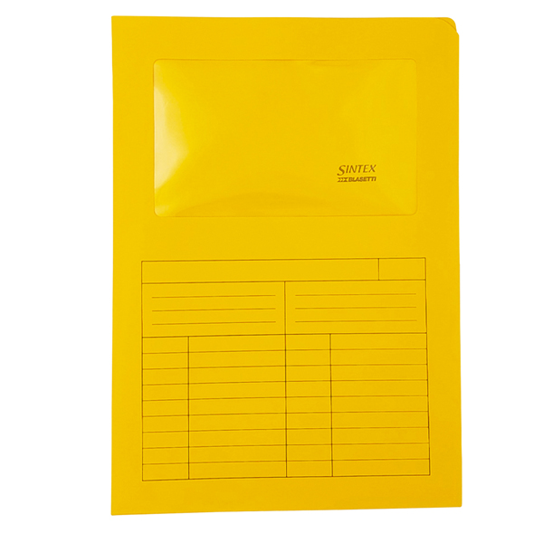 Cartelline a L con finestra Sintex - cartoncino 120 gr - 22x31 cm - arancio - Blasetti - conf. 50 pezzi