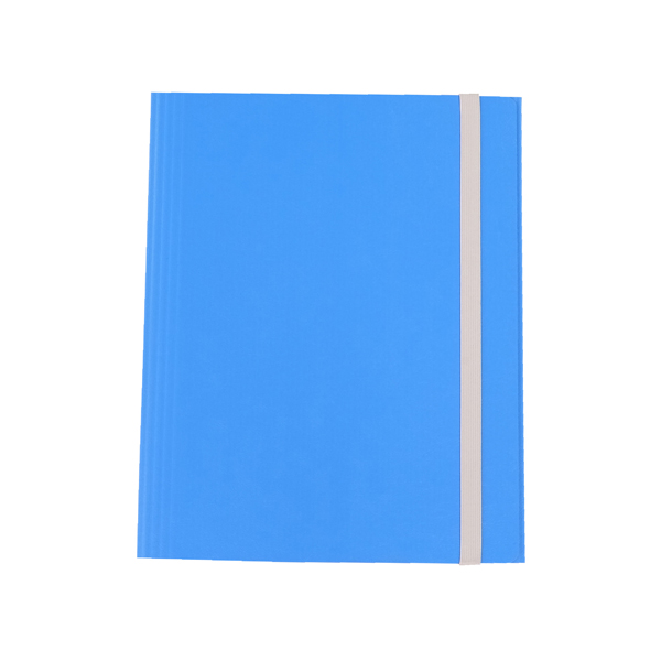 Cartella con elastico - fibrone - 3 lembi - 27x37 cm - blu - Cartotecnica del Garda