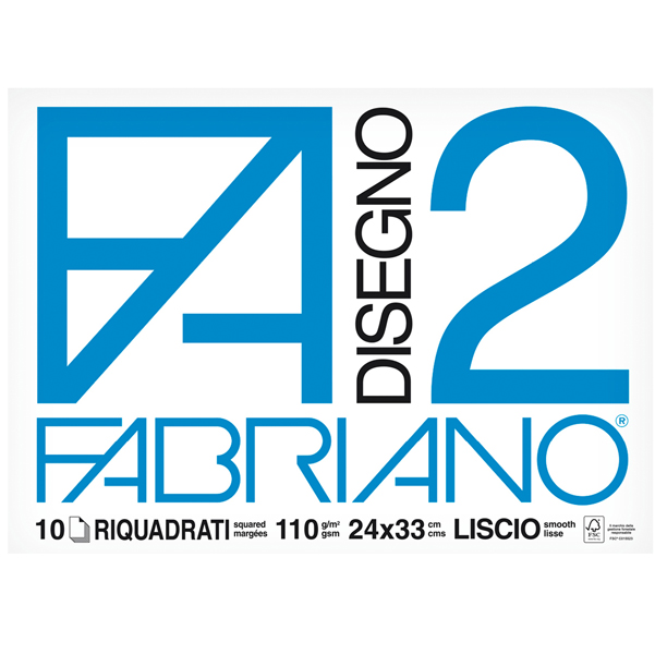 Album F2 - 24 x 33 cm - 10 fogli - 110 gr - liscio squadrato - punto metallo - Fabriano