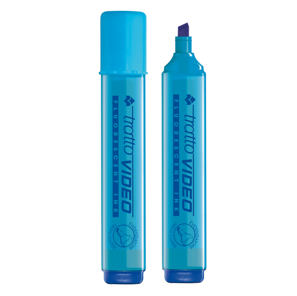 Evidenziatore Tratto Video - punta a scalpello - tratto da 1,0mm-5,0mm - azzurro - Tratto