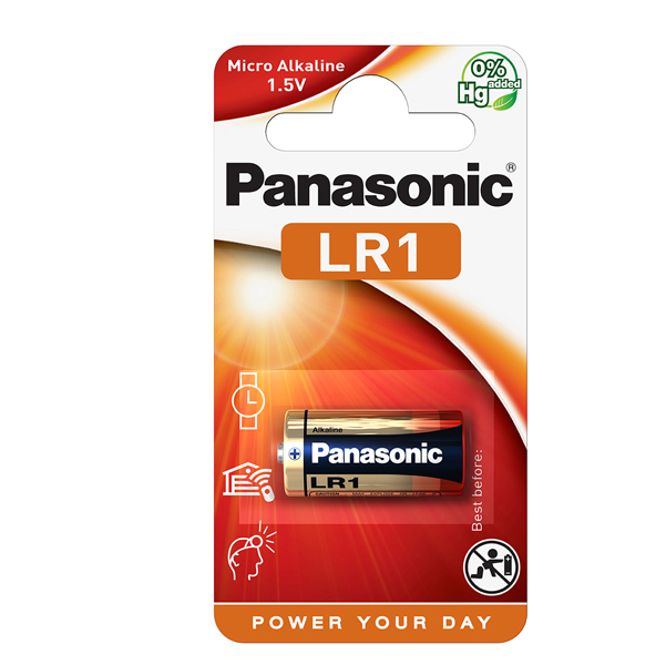 Pila - LR1 - 1,5V - alcalina - Panasonic - blister 1 pezzo