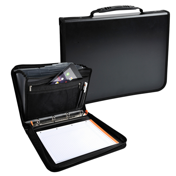 Conferenziere con meccaniscmo Exafolder - PPL - 4 anelli 30 mm - nero - Exacompta