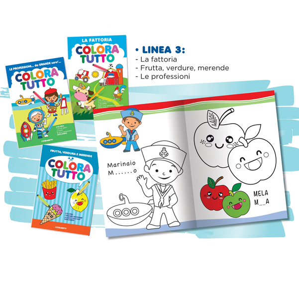 Album da colorare - La fattoria, merende e professioni - 24 facciate - Blasetti - conf. 6 pezzi