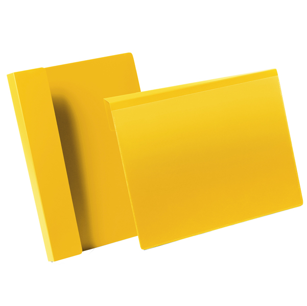Buste identificative - con aletta pieghevole - A4 orizzontale - giallo - Durable - conf. 50 pezzi