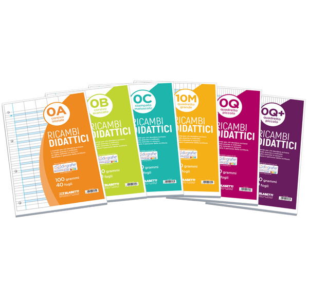 Ricambi didattici forati - A4 - rigo di 3a - 100 gr - Blasetti - conf. 40 pezzi