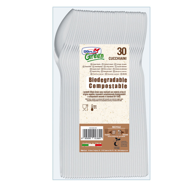 Cucchiaini in Estabio - avorio - Dopla Green - conf. 30 pezzi