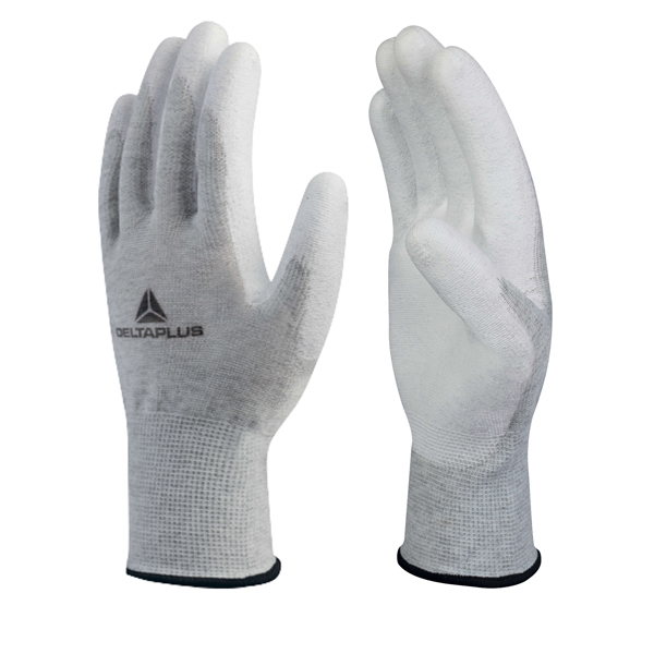 Guanti antistatico VE702PESD - poliestere / carbonio - taglia 08 - bianco - Deltaplus