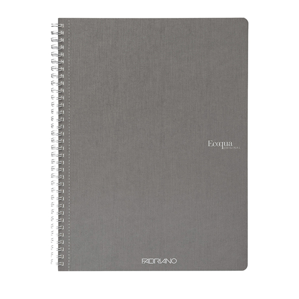 Maxiquaderno Ecoqua original - spiralato - A4 - 90gr - 5mm - 70 fogli - antracite - Fabriano