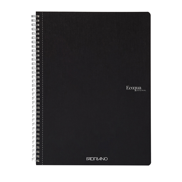 Maxiquaderno Ecoqua original - spiralato - A4 - 90 gr - 5 mm - 70 fogli - nero - Fabriano
