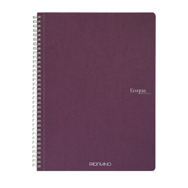 Maxiquaderno Ecoqua original - spiralato - A4 - 90 gr - 5 mm - 70 fogli - vino - Fabriano