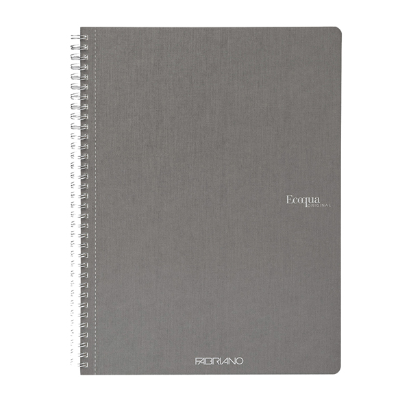 Maxiquaderno Ecoqua original - spiralato - A4 - 90 gr - 1 rigo - 70 fogli - antracite - Fabriano