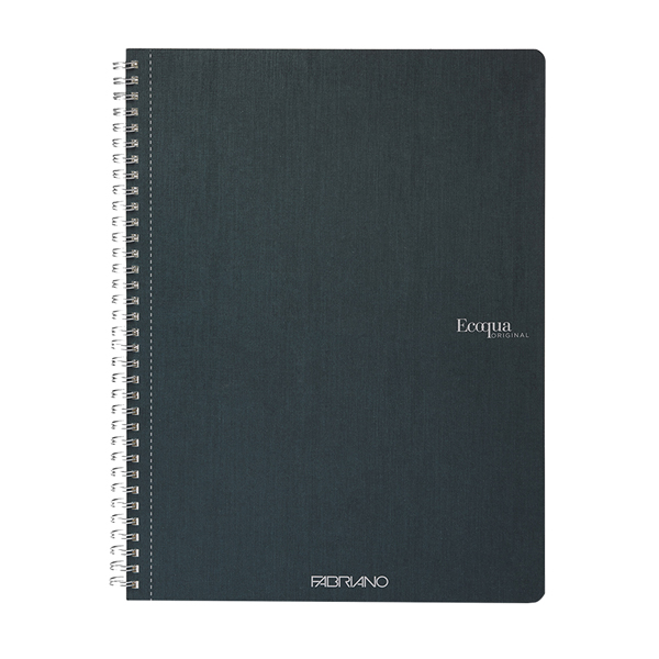 Maxiquaderno Ecoqua original - spiralato - A4 - 90gr - 1 rigo - 70 fogli - verde scuro - Fabriano