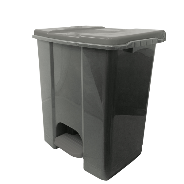 Contenitore mobile Ecoconti - a pedale - 60 L - plastica riciclata - grigio - Medial