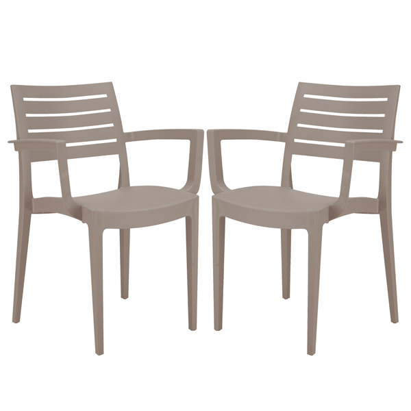 Sedia Firenze - con braccioli - 59 x 51 x 80 cm - polipropilene - juta - Grandsoleil - conf. 2 pezzi