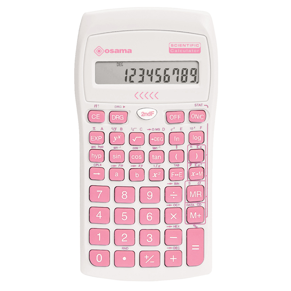 Calcolatrice scientifica OS 134/10 BeColor - bianco - tasti rosa - Osama
