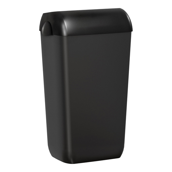 Cestino gettacarte Skin - con coperchio - 54,5 x 22,5 x 33,5 cm - 23 L - nero Carbon - Mar Plast