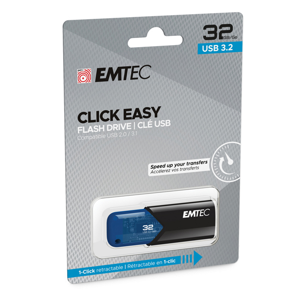 Emtec - Memoria USB B110 USB 3.2 Click&Easy - blu - ECMMD32GB113 - 32 GB