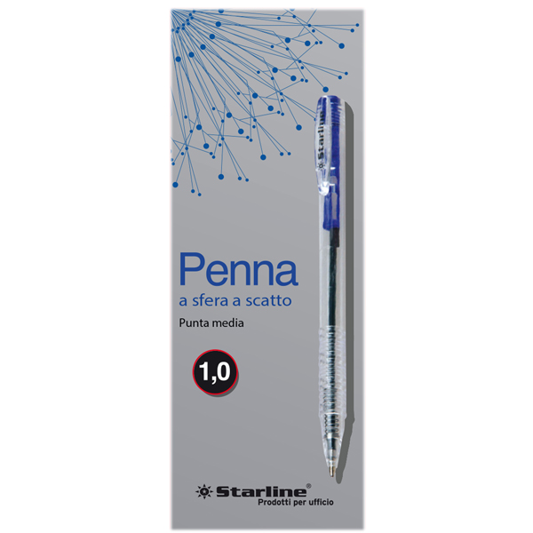Penna a sfera a scatto - punta 1,0mm - blu - Starline - conf. 20 pezzi