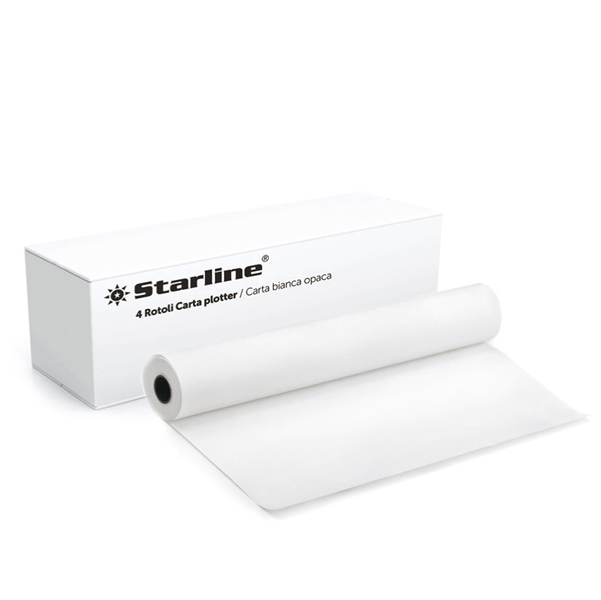 Carta plotter - 914 mm x 50 mt - 90 gr - inkjet - opaca - bianco - Starline