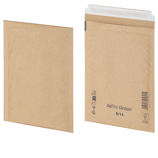 Busta imbottita AirPro Green - 20 x 26,5 cm - carta - avana - Bong Packaging - conf. 100 pezzi