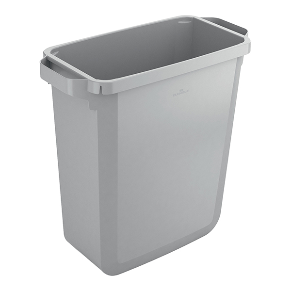 Bidone DURABIN - con maniglie - senza coperchio - 60 L - 59 x 60 x 28,2 cm - PP - grigio - Durable