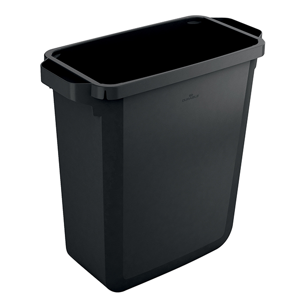 Bidone DURABIN - con maniglie - senza coperchio - 60 L - 59 x 60 x 28,2 cm - PP - nero - Durable