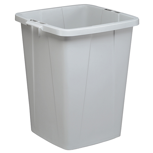Bidone DURABIN - con maniglie - senza coperchio - 90 L - 52 x 61 x 49 cm - PP - grigio - Durable