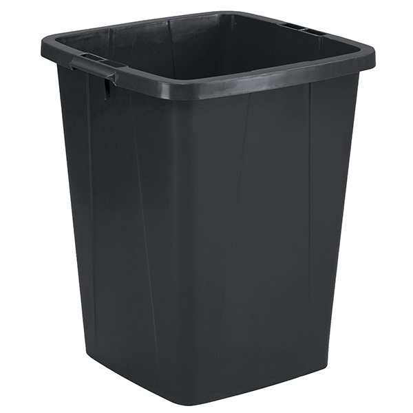 Bidone DURABIN - con maniglie - senza coperchio - 90 L - 52 x 61 x 49 cm - PP - nero - Durable