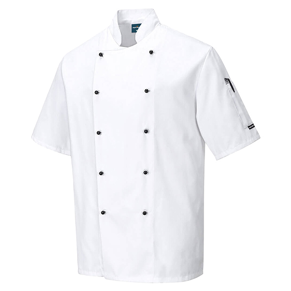 Giacca cuoco Kent - maniche corte - taglia XL - bianco - Portwest