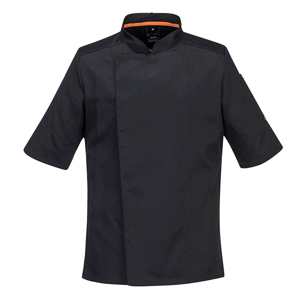 Giacca cuoco MeshAir Pro - maniche corte - taglia L - nero - Portwest