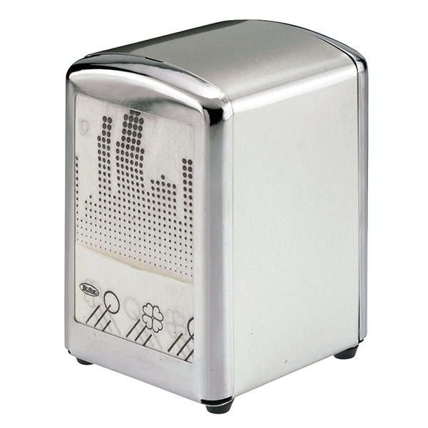 Dispenser tovaglioli da bar - 10x9x13 cm - argento - Leone