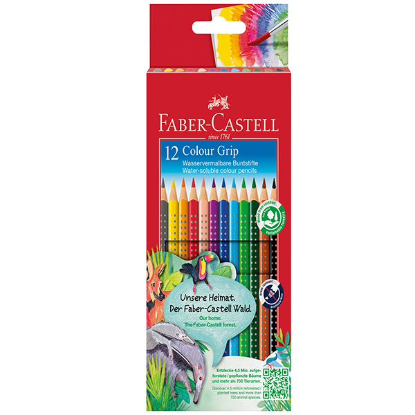 Matite colorate Color Grip - acquerellabili - Faber-Castell - scatola 12 pezzi
