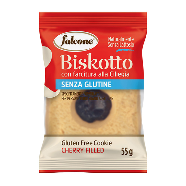 Biscotti farciti linea Biskotti - ciliegia - monoporzione da 55 gr - Falcone